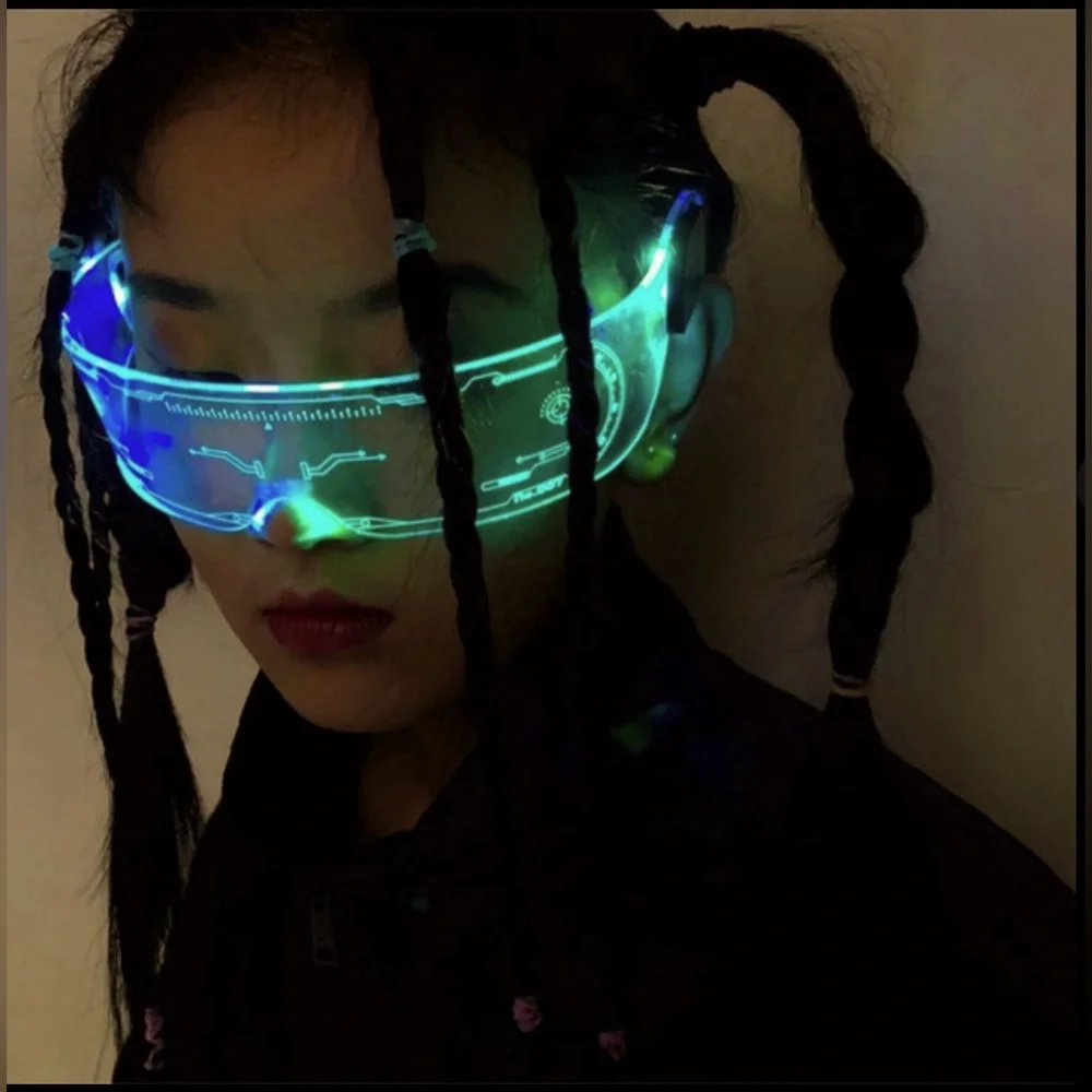 2 way Style LED Luminous Sci-fi party glasses